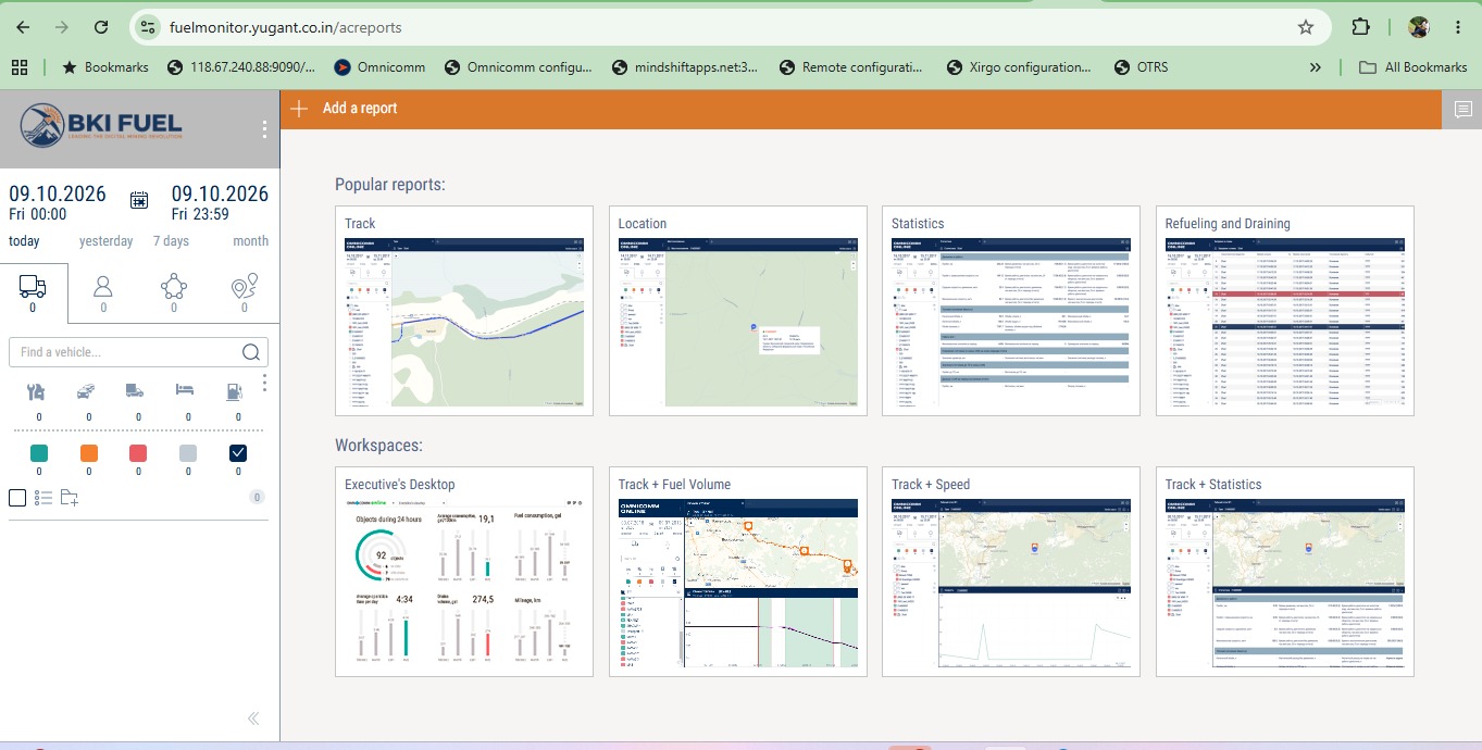 BKI-Fuel reports: track, location, statistics, refueling and draining